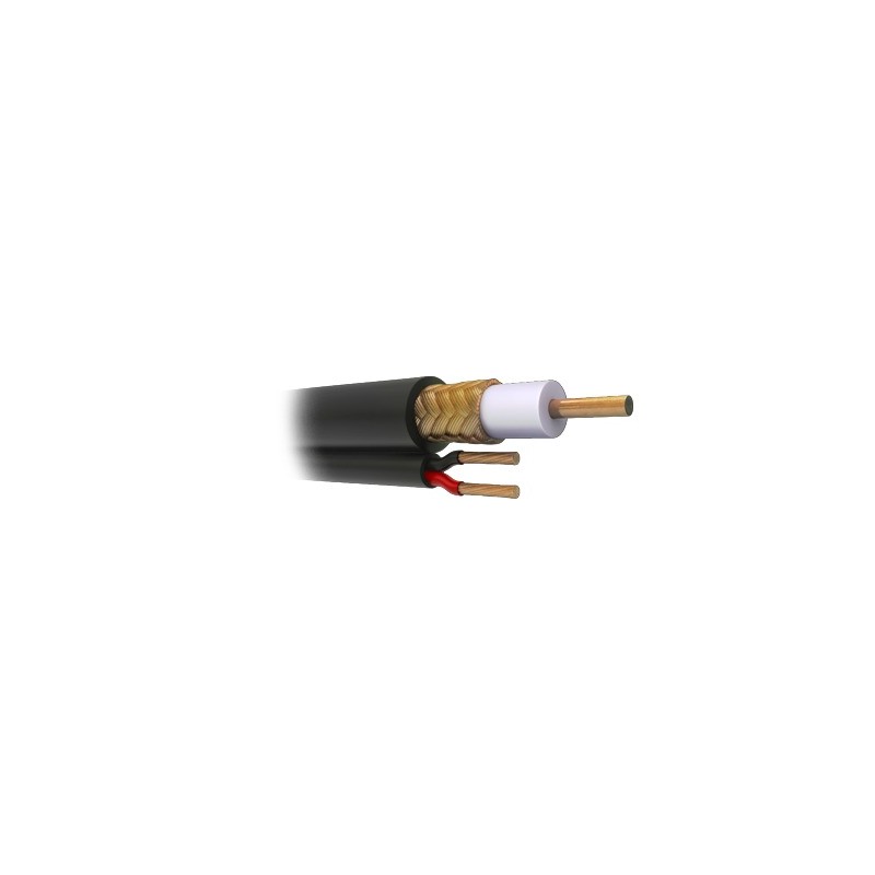 Bobina de 305 Metros (1000 Pies) de Cable Coaxial RG59 Siamés, Malla de Cobre, Hecho en México, Optimizado para HD. Aplicació...