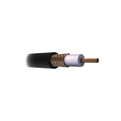 Cable Coaxial RG11/U, 305 Metros (1000 Pies), Bobina de 305 Metros (1000 Pies) Color Negro, AWG 14 Aislamiento Espumado, Blin...