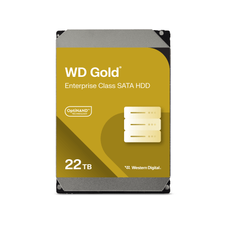 Disco Duro Empresarial WD Gold / SATA 6 Gb/s / 22 TB / 7200 RPM / Tecnología HelioSeal / ArmorCache / 5 Años Garantía / 2.5M ...
