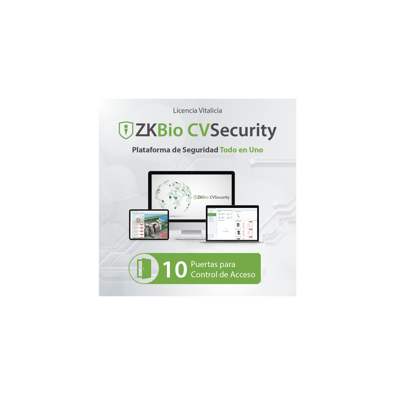 Licencia para ZKBio CVsecurity permite gestionar hasta 10 puertas para control de acceso