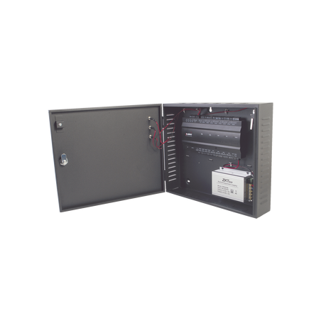Controlador de Acceso 4 Puertas / 3,000 Huellas 30,000 Tarjetas / TCP/IP / Gabinete Metálico y Fuente 12V 5A