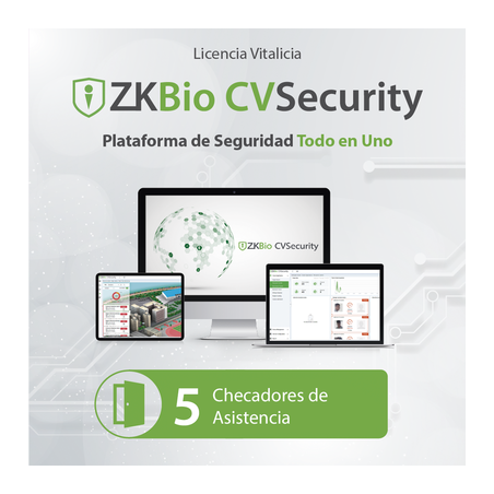 Licencia para ZKBio CVsecurity permite gestionar hasta 5 dispositivos para tiempo y asistencia