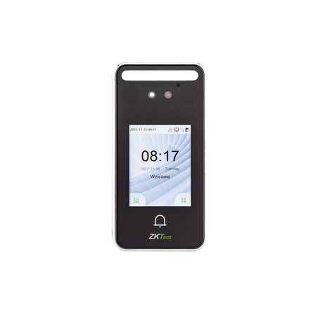 Terminal Biométrica Facial / 500 Rostros 3,000 Tarjetas / Pantalla 2.4" / IP65 / ADMS / Visible Light