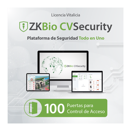 Licencia para ZKBio CVsecurity permite gestionar hasta 100 puertas para control de acceso