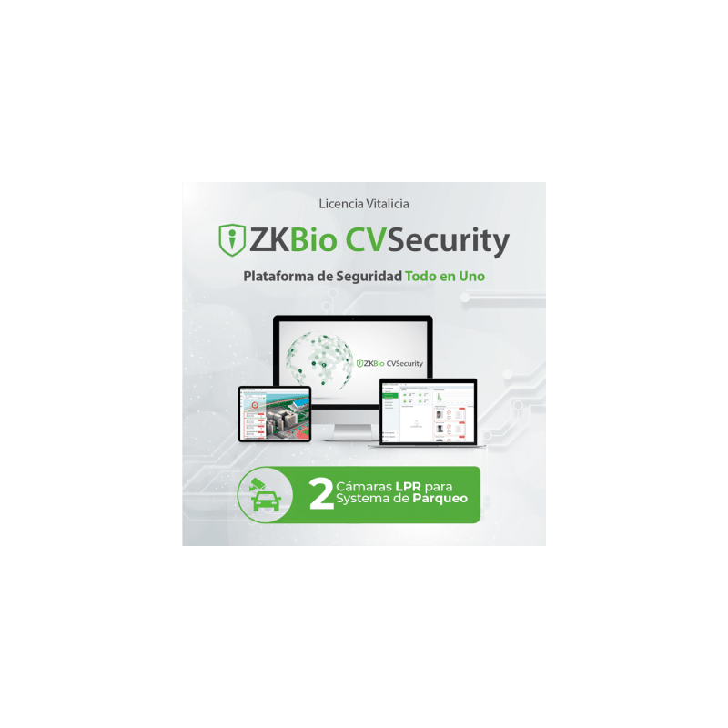 Licencia para ZKBio CVsecurity para modulo de estacionamiento de 2 carriles con camara de reconocimiento de placas