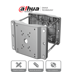 DAHUA DH-PFA153-SG - Montaje en Poste para Camaras PTZ y Cajas de Exterior/ Aluminio y Acero/ Compatible con Brazo  PFB710W-S...