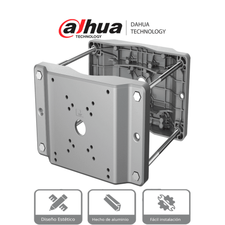 DAHUA DH-PFA153-SG - Montaje en Poste para Camaras PTZ y Cajas de Exterior/ Aluminio y Acero/ Compatible con Brazo  PFB710W-S...