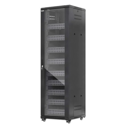 INTELLINET - 716253 - Gabinete 19" Pro Line con extractores de aire, 42U / Frente de 600 mm, unidad de ventilación con dos ex...