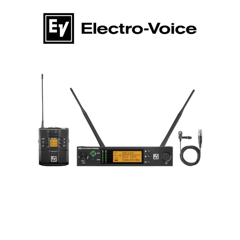 ElectroVoice M_RE3BPCL6M - Set de Micrófono Inalámbrico RE3 / Lavalier Cardioide CL3 / 653-663MHz