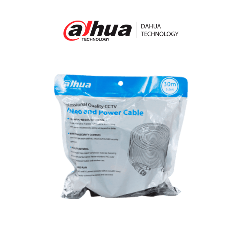 DAHUA DH-PFM942I-30-5 - Cable de 30 Metros Armado para Video y Energía/ Para Camaras Hasta 4k/ con Conectores BNC y de Energí...