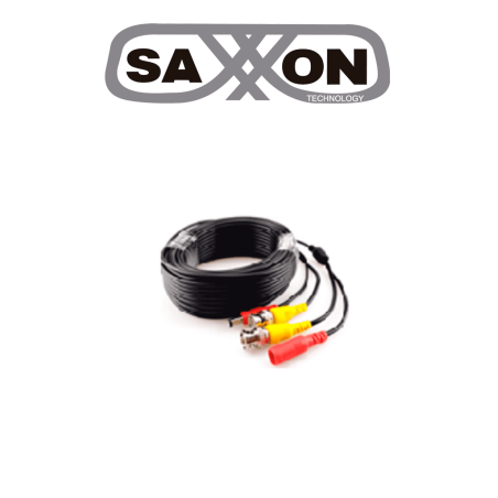 SAXXON SXWB10 - Cable Coaxial Armado / Siamés / Conector BNC RG59 + Conector de Energía / 10 Metros / Para Cámaras 4K / 100% ...