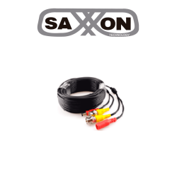 SAXXON SXWB20 - Cable Coaxial Armado / Siamés / Conector BNC RG59 + Conector de Energía / 20 Metros / Para Cámaras 4K / 100% ...