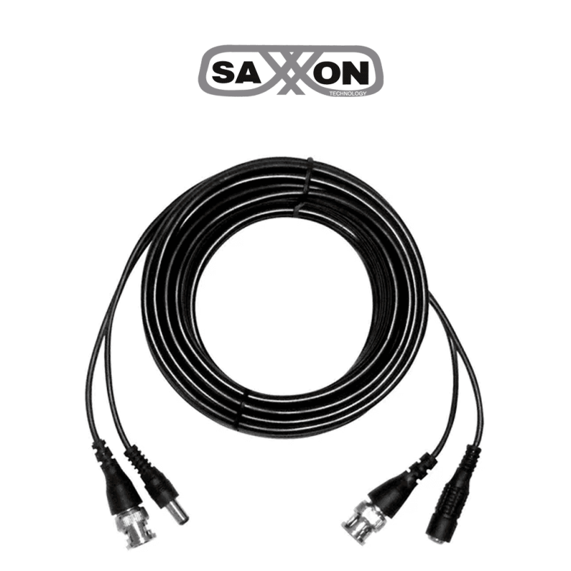 SAXXON WB0110C- Cable de 10 Metros Armado para Video y Energia/ Para Camaras Hasta 8 Megapixeles/ con Conectores BNC y de Ene...