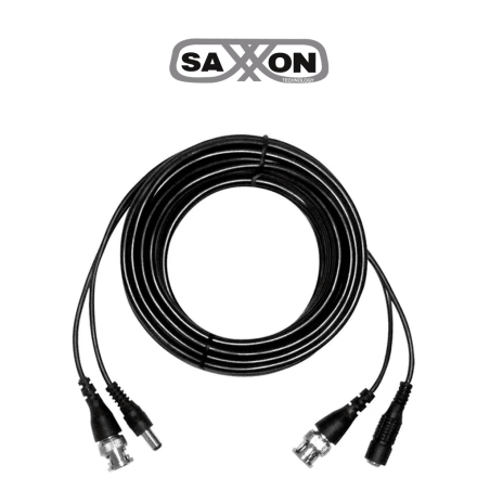 SAXXON WB0110C- Cable de 10 Metros Armado para Video y Energia/ Para Camaras Hasta 8 Megapixeles/ con Conectores BNC y de Ene...