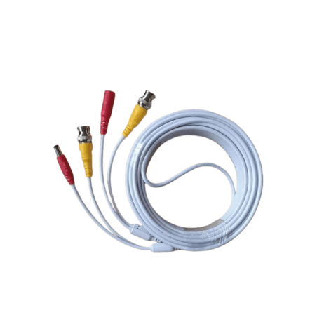 TCE LMG-BNC10W-Cable Coaxial Armado de 10 Metros para Video y Energía / Color Blanco / Soporta Cámaras HD / Conectores BNC y ...