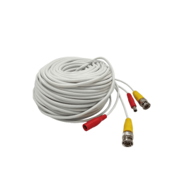 TCE LMG-BNC20W - Cable Armado para Video y Energía 20m, BNC Macho y Alimentación DC, Color Blanco, Ideal para Instalaciones d...