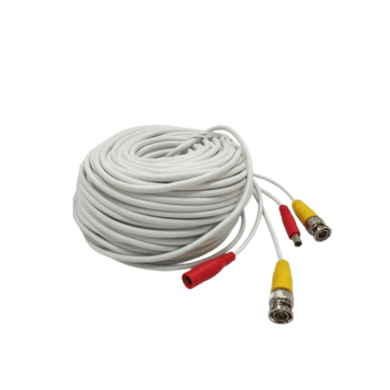 TCE LMG-BNC20W - Cable Armado para Video y Energía 20m, BNC Macho y Alimentación DC, Color Blanco, Ideal para Instalaciones d...
