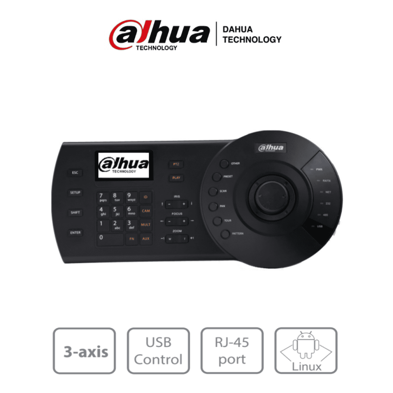 DAHUA NKB1000-E - Teclado Controlador IP con Joystick para PTZs Analogicas e IP/ Control de DVRs y NVRs/ Pantalla LCD/ RJ-45/...