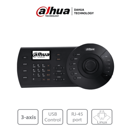 DAHUA NKB1000-E - Teclado Controlador IP con Joystick para PTZs Analogicas e IP/ Control de DVRs y NVRs/ Pantalla LCD/ RJ-45/...