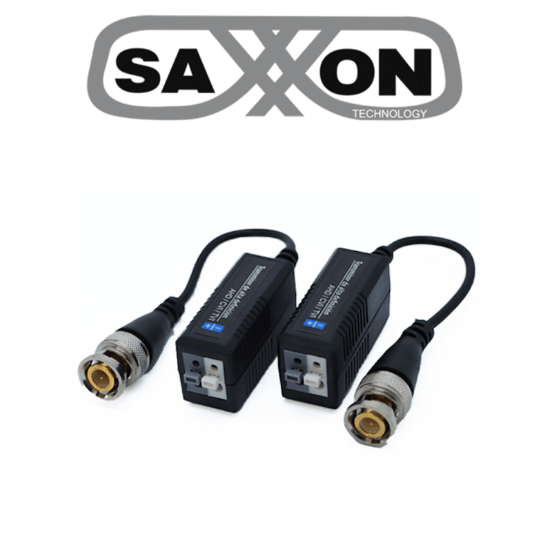 SAXXON SXCF200 - Par de Transceptores Pasivos 1080P / Botones Push / 1080P hasta 250 Metros / 720P hasta 300 Metros / Soporta...