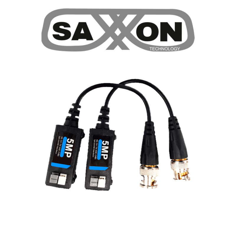 SAXXON SXCF500 - Par de Transceptores Pasivos / Botones Push / 5MP hasta 200 Metros / 1080P hasta 250 Metros / Soporta HDCVI ...