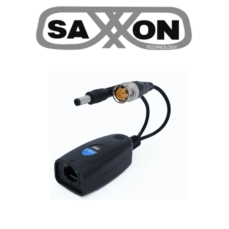 SAXXON SXDE502 - Par de Transceptores Pasivos de 5MP / Conector para Video y Energía / 5MP hasta 150 Metros / 1080P hasta 200...