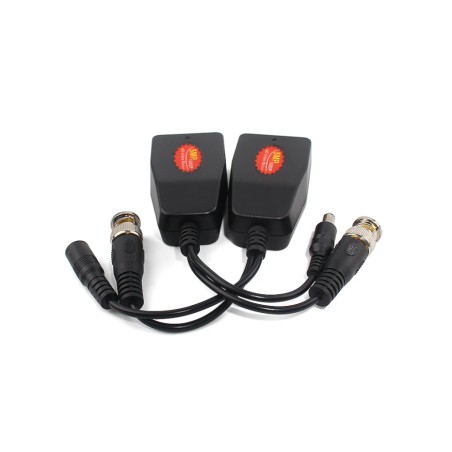 SAXXON VB-04 - Par de transceptores 4K para video y energía, con entradas RJ45, 4K hasta 150m con CVI, 4MP y 2MP hasta 250m