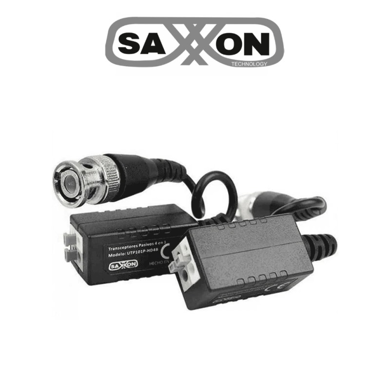 SAXXON VB-03 Par de transceptores pasivos (Video Baluns) soporta 8MP 4k a 150m, 4MP a 200m, 1080p a 250m, 720p a 300m en CVI....