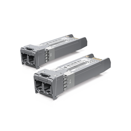 UFiber Módulo SFP+ 10G, transceptor MiniGibic MultiModo 10 Gbps, distancia 300m, conectores LC, paquete de 2 piezas