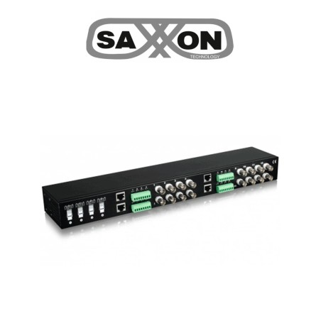 SAXXON VBMC-01 - Transceptor pasivo de 16 canales, soporta resolución hasta 4K a 150m, HDCVI/TVI/AHD/CVBS, 720p a 350m, 1080p...