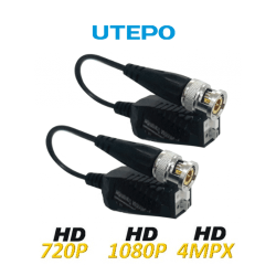 UTEPO UTP101PHD416 - Paquete de 16 pares de transceptores pasivos con terminales Push, soporta HDCVI, HDTVI, AHD y CVBS. Alca...