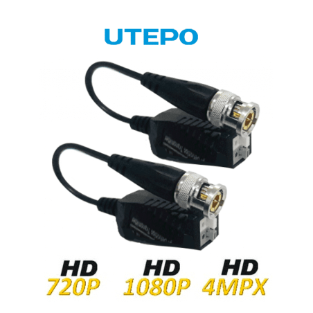 UTEPO UTP101PHD450 - Paquete de 50 pares de transceptores pasivos (Video Baluns) soporta 4MP a 200m, 1080p a 250m, 720p a 300...
