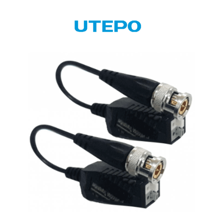 UTEPO UTP101PHD4BPAQ - Paquete de 100 pares de transceptores pasivos 4 en 1, soporta 4MP a 200M, 1080p a 250M, 720p a 300M en...