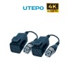 UTEPO UTP101PHD6 - Par de Transceptores Pasivos 4K (Video Baluns), Botón Push Superior, Empalmes Ordenados, 4K hasta 150m, 4M...