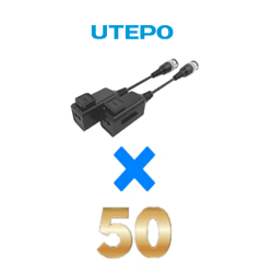 UTEPO UTP101PHD6PAK50 - 50 pares de transceptores pasivos HD, diseño para empalmes ordenados, distancias CVI: 720p a 300m, 10...