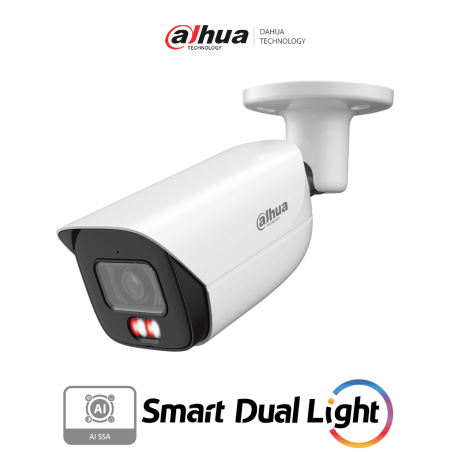 DAHUA DH-IPC-HFW3249E-S-IL - Cámara IP Bullet de 2 MP/ WizSense/Iluminador dual/ Lente de 2.8 mm/ 107° de Apertura/ Micrófono...