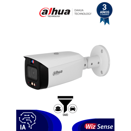 DAHUA DH-IPC-HFW3449T1-ZAS-PV - Cámara IP Bullet de 4 MP /WizSense/ Lente Varifocal/ TIOC 2.01/ disuasión activa de luz dual ...