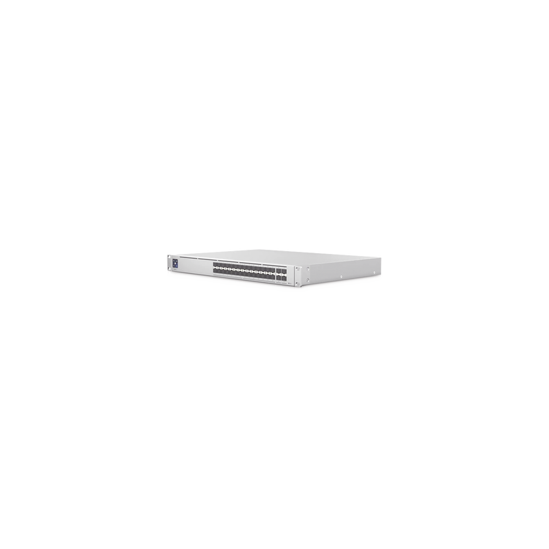UniFi Switch PRO Aggregation Capa 3 para fibra óptica con 28 puertos SFP+ (10G) y 4 puertos SFP28 (25G), pantalla informativa