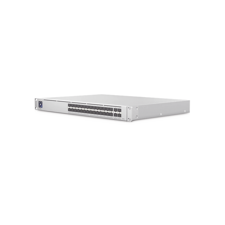 UniFi Switch PRO Aggregation Capa 3 para fibra óptica con 28 puertos SFP+ (10G) y 4 puertos SFP28 (25G), pantalla informativa