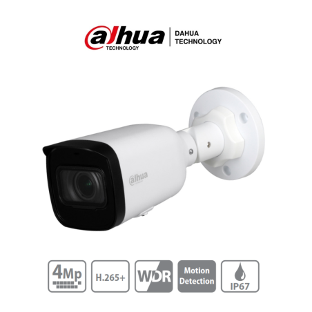 DAHUA IPC-HFW1431T1-ZS-S4 - Camara IP Bullet de 4 Megapixeles/ Lente Motorizado de 2.8 a 12mm/ H.265/ IR de 50 Metros/ WDR Re...