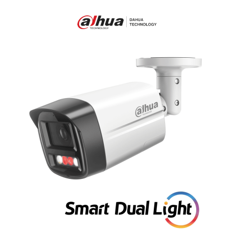 DAHUA IPC-HFW2249TL-S-PV - Cámara Bullet IP de 2MP ofrece Iluminación Dual Inteligente, disuasión activa y SMD Plus. Con prot...