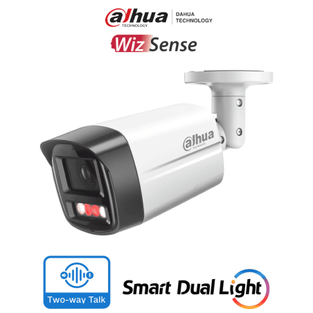 DAHUA IPC-HFW2549TL-S-PV -Cámara IP Bullet de 5 Megapixeles/ Iluminador Dual y Disuasión Activa/ Sirena y Estrobo/ Lente de 2...