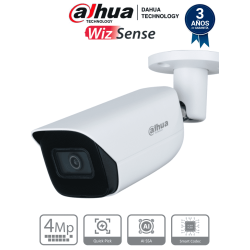 DAHUA IPC-HFW3441E-S-S2 - Camara IP Bullet de 4 Megapixeles con IA/ WizSense/ Lente de 2.8mm/ 107 Grados de Apertura/ Microfo...