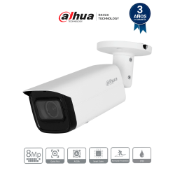 DAHUA IPC-HFW3841T-ZAS-S2 Cámara IP Bullet 4K de 8 MP, lente motorizado 2.7-13.5 mm, ángulo 109°, IR 60m, IA WizSense, Detecc...
