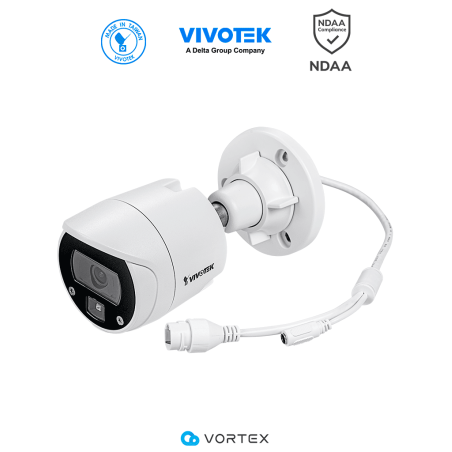 VIVOTEK IB639(1YL) - Cámara IP VORTEX Essential Series bullet exterior 2 MP, Lente fijo 2.8mm, IR 30m, WDR digital, IP66, IK1...