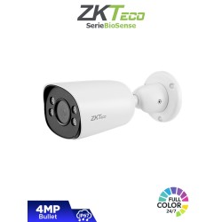 ZKTECO BS-854C31C-S4-C-MI-S – Cámara IP Bullet Full Color de 4 MP, Serie BioSense, Lente 2.8 mm, Micrófono Integrado, Video A...