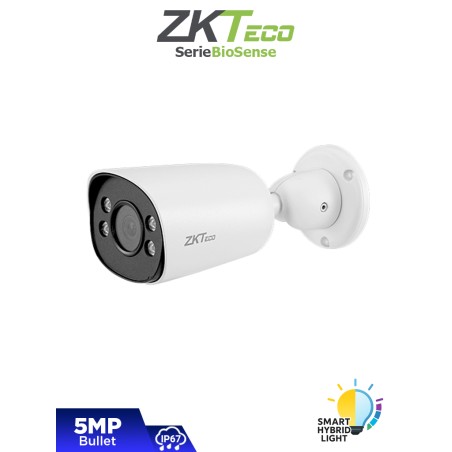 ZKTECO BS-855P32C-S8-MI-S-HL – Cámara IP Bullet Híbrida Inteligente de 5 MP, Serie BioSense, Lente 3.6 mm, Micrófono Integrad...