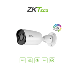 ZKTECO BS855P12CS7CMI - Cámara IP Bullet Full Color 5MP  / Compresión H.265 / Lente 3.6 mm / Alcance IR 20mts / Detección Fac...