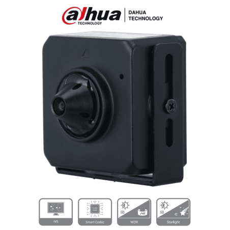DAHUA IPC-HUM4231S-L4 - Camara IP Pinhole de 2 Megapixeles/ Lente de 2.8mm/ 96 Grados de Apertura/ Microfono Integrado/ H.265...
