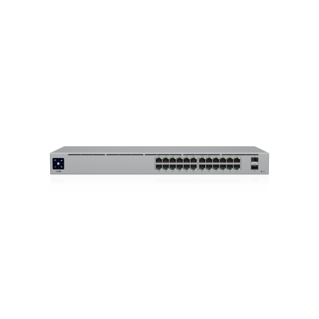 Switch UniFi Capa 2 / 24 Puertos Gigabit / 16 Puertos PoE+ 802.3af/at / 95W Total / 2 Puertos SFP 1G / Pantalla LCM / Sin Ven...